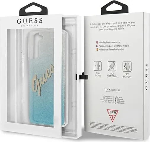 Mbështjellës Guess GUHCS21MPCUGLSBL për Samsung Galaxy S21+, Glitter Gradient, Blu - 2