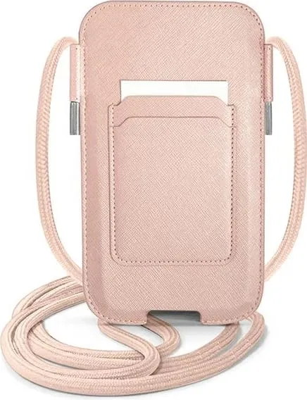 Çantë dore Guess GUPHMPSASBPI 6.1", rozë - 2