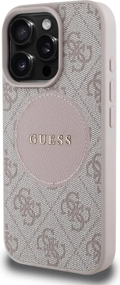 Mbështjellës Guess 4G Circle Classic Logo MagSafe për iPhone 16, Rozë - 2