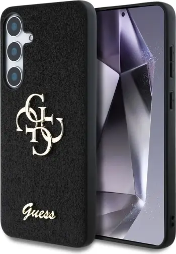 Mbështjellës Guess Fixed Glitter Big 4G Metal Logo për Samsung Galaxy S25 Plus, i zi