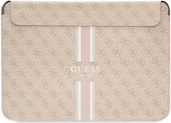 Mbështjellës laptopi Guess 4G Printed Stripes, deri 16", Rozë