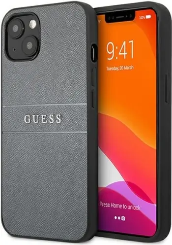 Mbështjellës Guess GUHCP13SPSASBGR për iPhone 13 mini 5.4", Saffiano, Gri