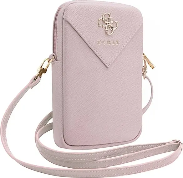 Mbështjellës Guess Zip Quilted 4G për celular, Rozë - 3