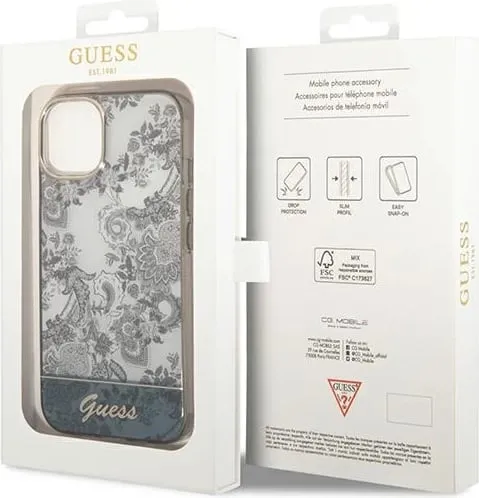 Mbulesë telefoni Guess Porcelain Collection për iPhone 14 Plus 6.7", hardcase, gri - 3