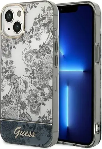 Mbulesë telefoni Guess Porcelain Collection për iPhone 14 Plus 6.7", hardcase, gri