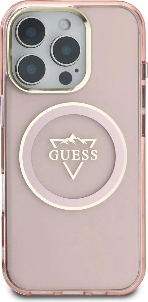 Mbështjellës Guess IML Rhinestones për iPhone 16 Pro Max, MagSafe, Rozë - 3
