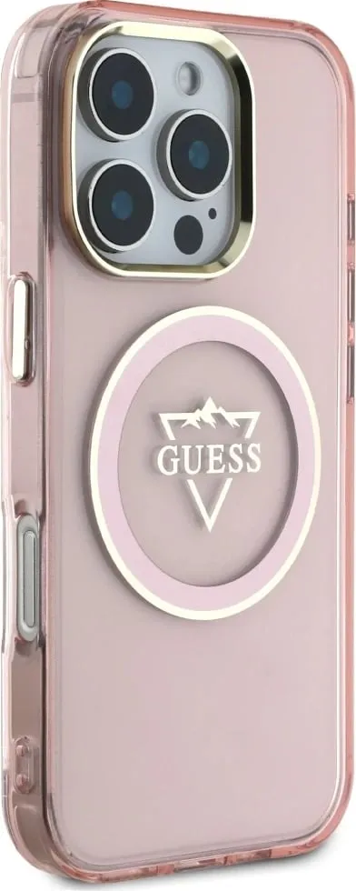Mbështjellës Guess IML Rhinestones për iPhone 16 Pro Max, MagSafe, Rozë - 4