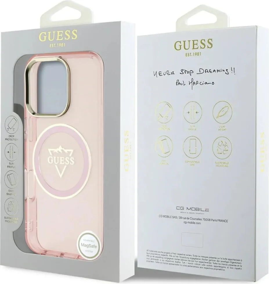 Mbështjellës Guess IML Rhinestones për iPhone 16 Pro Max, MagSafe, Rozë - 8