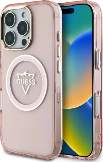Mbështjellës Guess IML Rhinestones për iPhone 16 Pro Max, MagSafe, Rozë