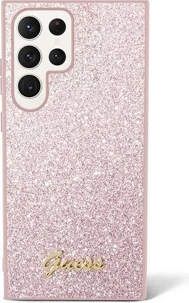 Mbështjellës Guess Glitter Script për Samsung Galaxy S24+, Rozë - 2