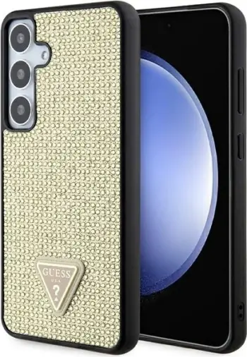 Mbështjellës Guess Rhinestone Triangle për Samsung Galaxy S24, i zi