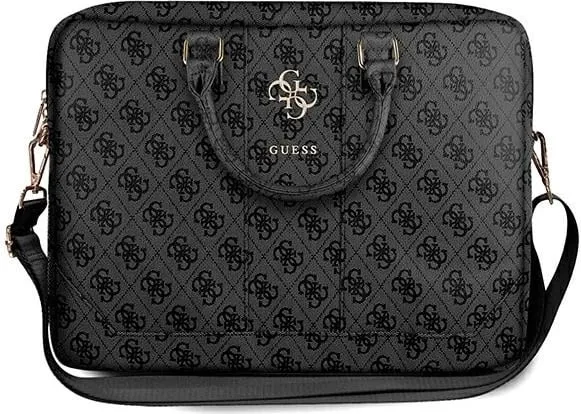 Çantë laptopi Guess 4G Big Logo, deri 16", lëkurë sintetike, Gri - 1