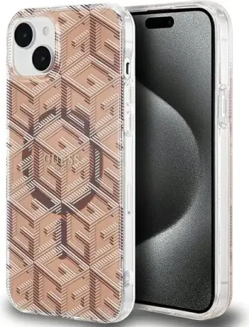 Mbështjellës Guess IML GCube MagSafe për iPhone 15 Plus / 14 Plus, i zi