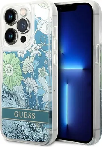 Mbështjellës Guess GUHMP14LHCFWSA për iPhone 14 Pro 6.1", Flower MagSafe, Gjelbër