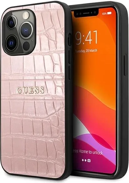 Futrollë telefoni Guess GUHCP13LPSATLP, për iPhone 13 Pro 13 6.1", roze - 1