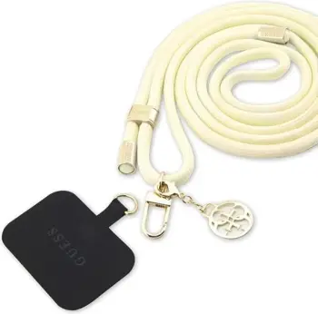 Rrip për celular Guess CBDY Cord, universal, 150 cm, najlon, bezhë