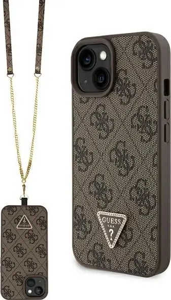 Mbështjellës Guess GUHCP15MP4TDSCPK për iPhone 15 Plus 6.7", Crossbody 4G Metal Logo, i zi