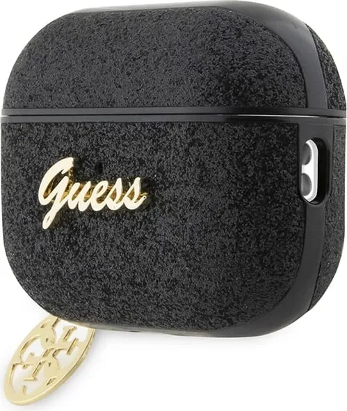 Mbështjellës Guess GUAP2GLGSHK për AirPods Pro 2, poliuretani, Glitter Flake 4G, i zi - 3