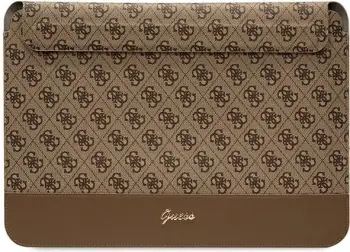 Mbështjellës laptopi Guess 4G Stripe Metal Logo, deri 14", kafe