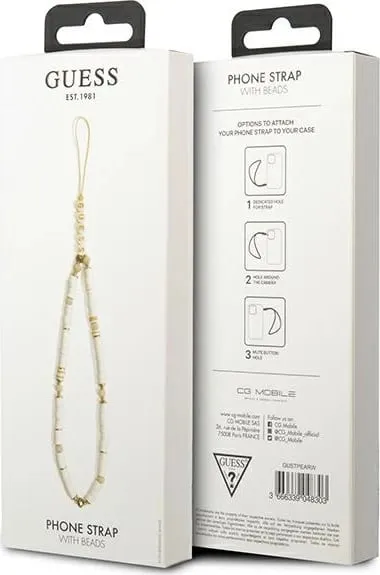 Varëse telefoni Guess GUSTPEARW Heishi Beads, e bardhë - 2