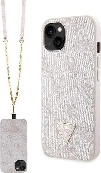 Mbështjellës Guess GUHCP15XP4TDSCPB për iPhone 15 Pro Max 6.7", Crossbody 4G Metal Logo, Kaltër