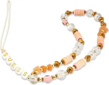 Rryp telefoni Guess GUSTBOHP Beads Bohemia, me rruaza, kafe