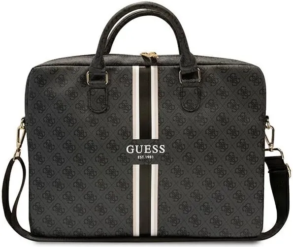 Çantë laptopi Guess 4G Printed Stripes, 16 inç, e zezë - 1