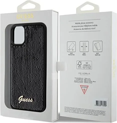 Mbështjellës Guess Sequin Script Metal për iPhone 11/XR, vjollcë - 2