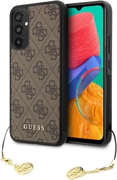 Mbështjellës Guess 4G Charms për Samsung Galaxy A34 5G, kafe - 1