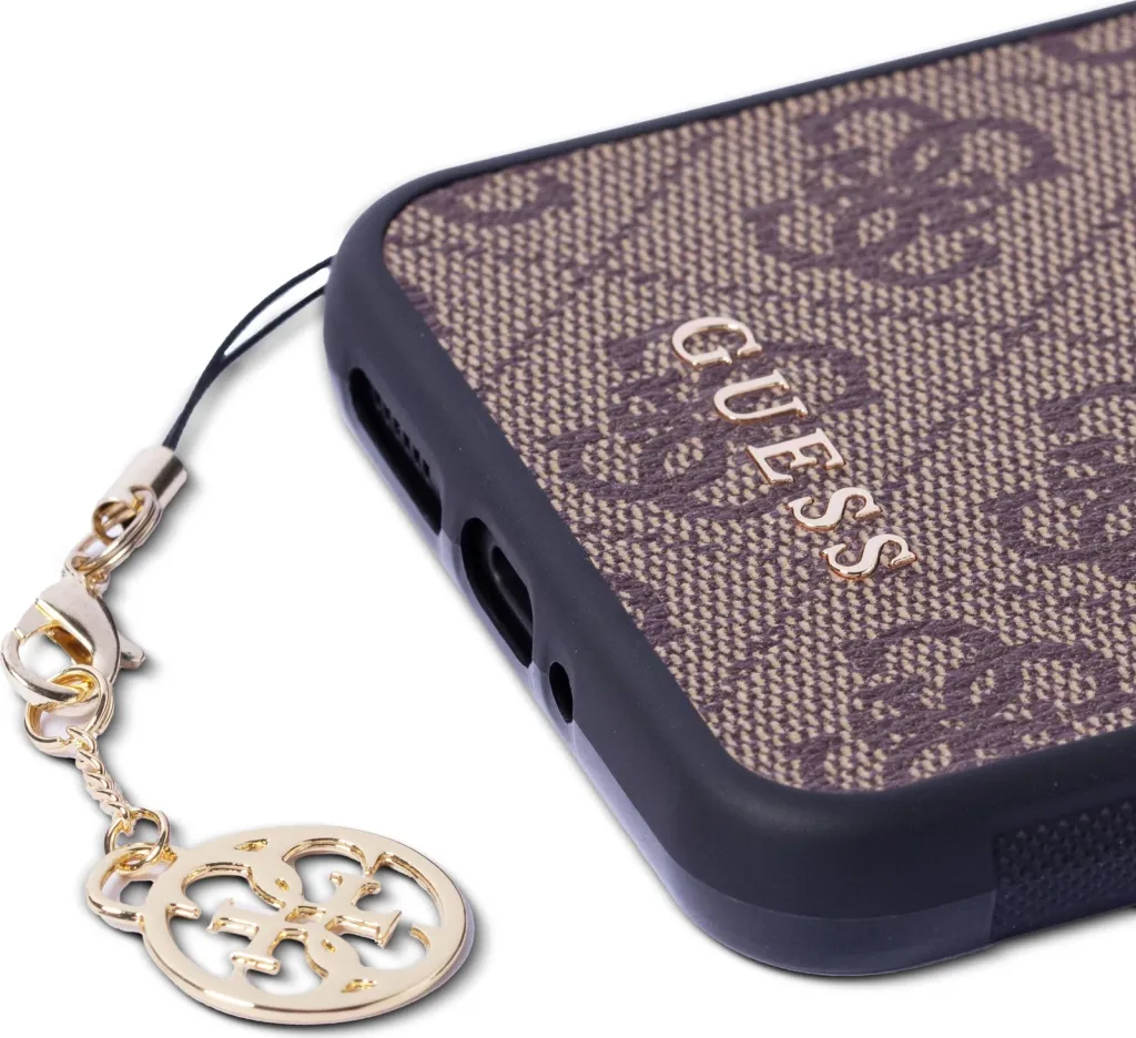 Mbështjellës Guess 4G Charms për Samsung Galaxy A34 5G, kafe - 4