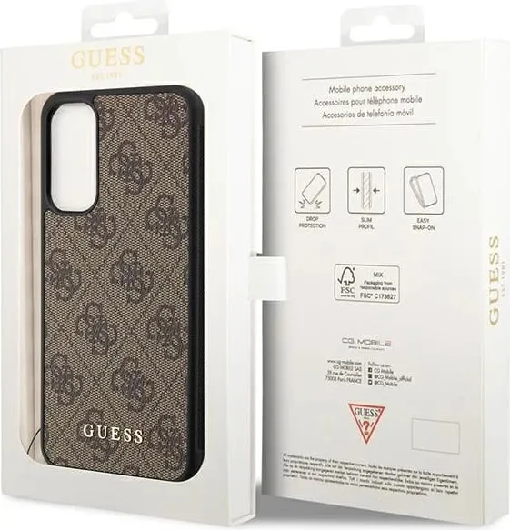 Mbështjellës Guess 4G Charms për Samsung Galaxy A34 5G, kafe - 9