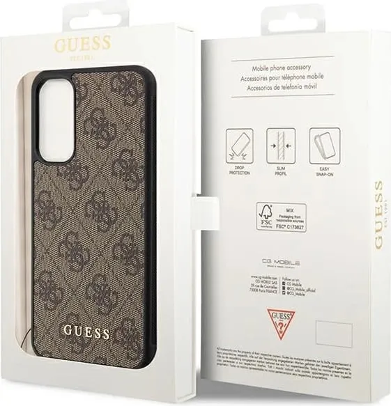 Mbështjellës Guess 4G Charms për Samsung Galaxy A34 5G, kafe - 10