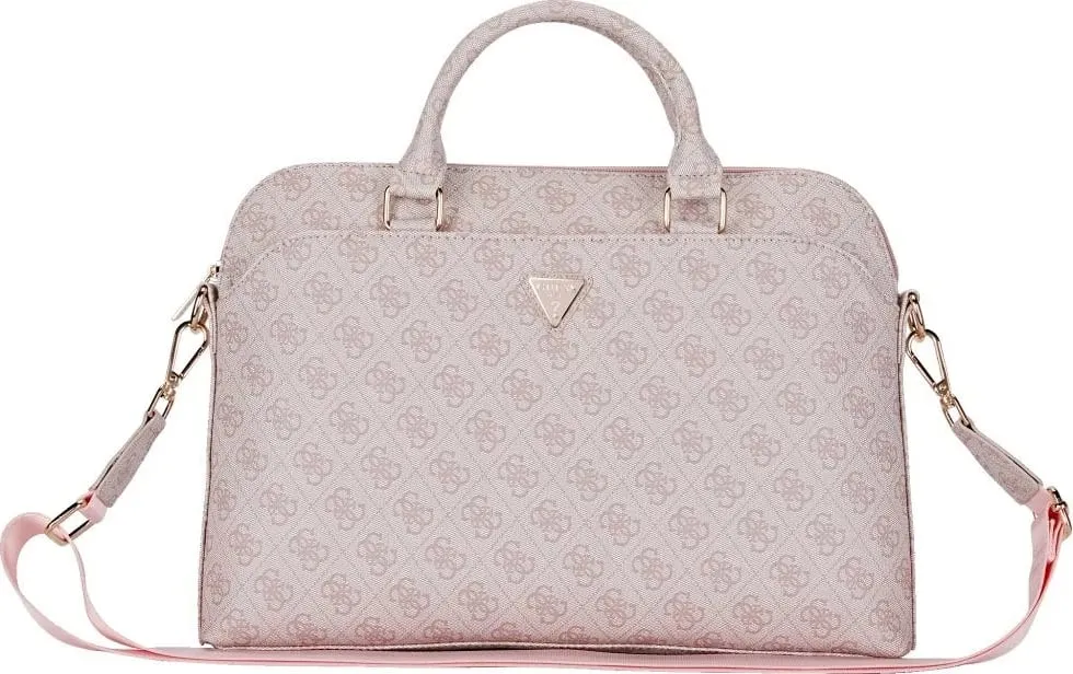 Çantë laptopi Guess 4G Zipper Pocket Triangle Logo, 15", Kafe - 1