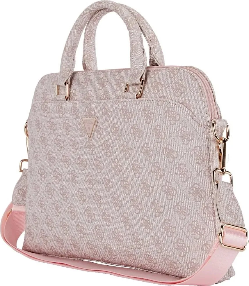 Çantë laptopi Guess 4G Zipper Pocket Triangle Logo, 15", Kafe - 3
