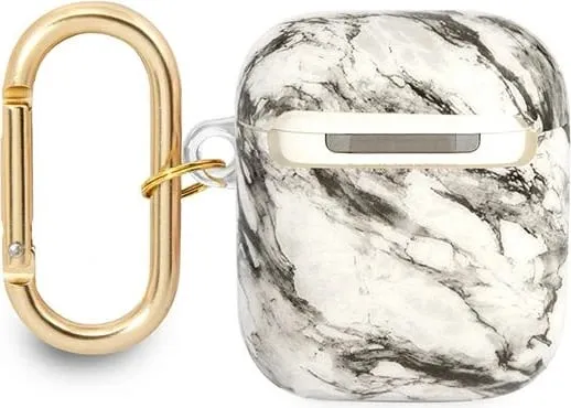 Mbulesë mbrojtëse Guess Marble Strap Collection për AirPods, gri - 2