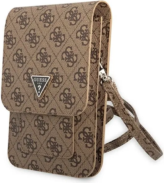 Çantë portofol Guess 4G Triangle GUWBP4TMBR, për smartphone, me rrip shpatulle, kafe - 1