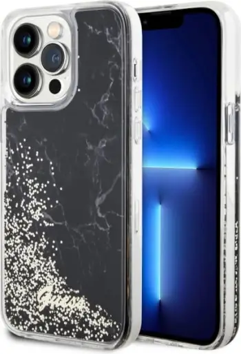 Mbështjellës Guess GUHCP14XLCSGSGH për iPhone 14 Pro Max 6.7", Liquid Glitter Marble, Bardhë