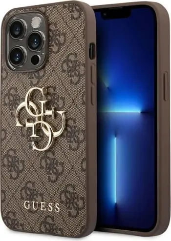 Mbështjellës Guess GUHCP14LG4GLBR për iPhone 14 Pro 6.1", hardcase, kafe