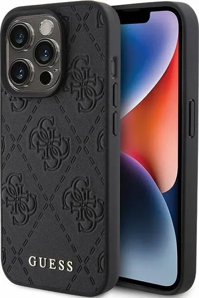 Mbështjellës Guess Leather 4G Stamped për iPhone 15 Pro Max, vjollcë - 1