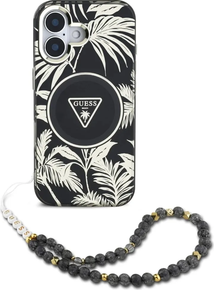 Mbështjellës Guess Palm Trees Triangle Pearl Strap MagSafe për iPhone 16, Vjollcë - 2