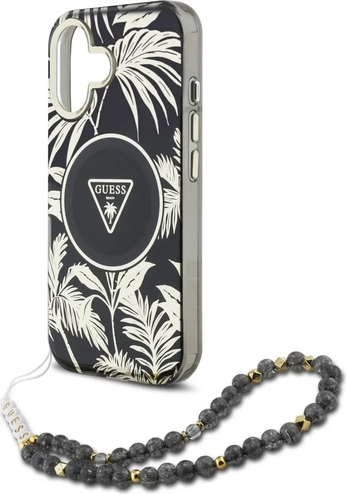 Mbështjellës Guess Palm Trees Triangle Pearl Strap MagSafe për iPhone 16, Vjollcë - 5