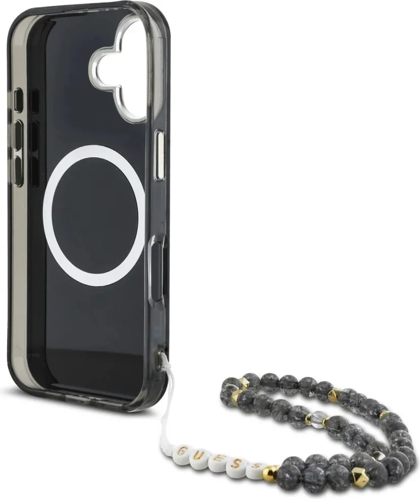 Mbështjellës Guess Palm Trees Triangle Pearl Strap MagSafe për iPhone 16, Vjollcë - 6