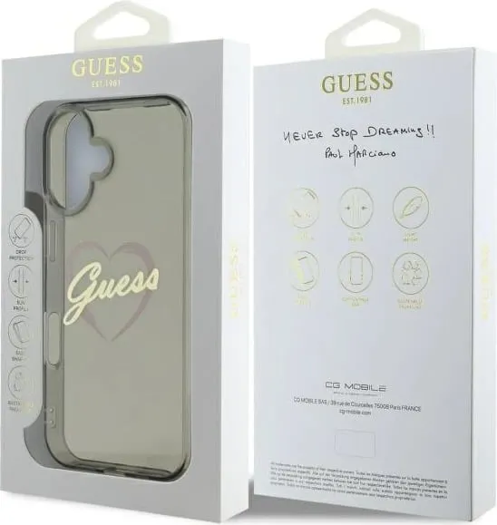 Mbështjellës Guess IML Heart për iPhone 16 Plus, Transparent - 2