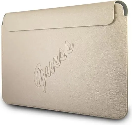 Mbështjellës Guess Saffiano Script për laptop 13 inç, Ari - 2