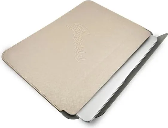 Mbështjellës Guess Saffiano Script për laptop 13 inç, Ari - 4