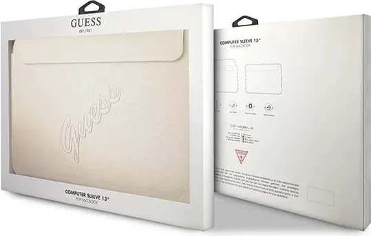 Mbështjellës Guess Saffiano Script për laptop 13 inç, Ari - 5