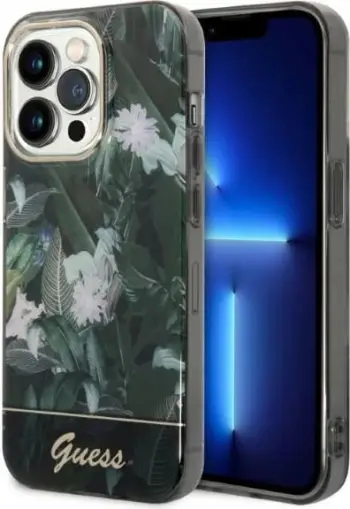 Futrollë Guess Jungle Collection GUHCP14XHGJGHA për iPhone 14 Pro Max, plastike e fortë, 6.7", e gjelbër
