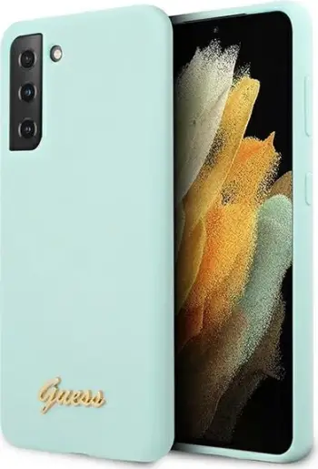 Mbështjellës Guess GUHCS21MLSLMGLB për Samsung Galaxy S21+, silikon, blu