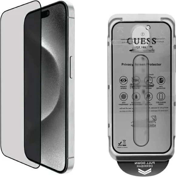 Mbështjellës xhami Guess Privacy 2.5D Outline për iPhone 16, 6.1" - 1