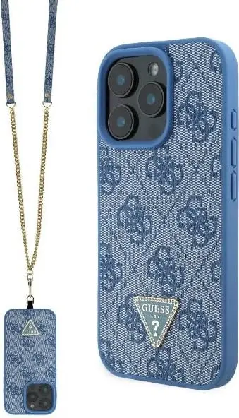 Mbështjellës Guess Crossbody 4G Metal Logo për iPhone 16 Pro, Kafe